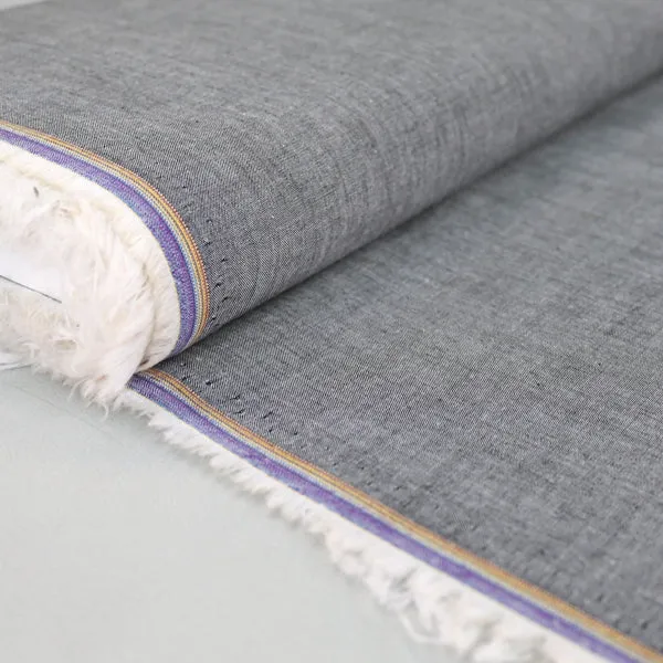 140CM REMNANT Chambray Cotton - Charcoal