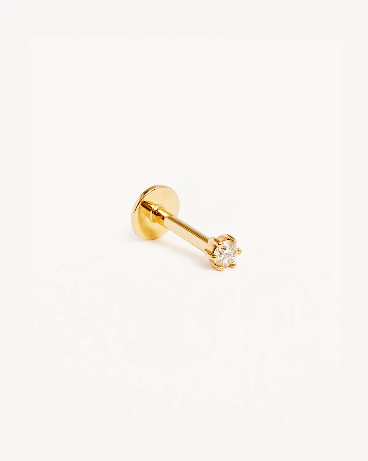 14k Solid Gold Diamond Sweet Droplet Cartilage Flatback Earring