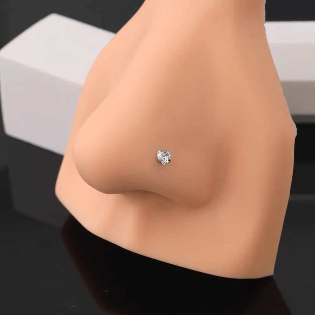20G 3PCS Titanium Nose Screw CZ Stud Pack