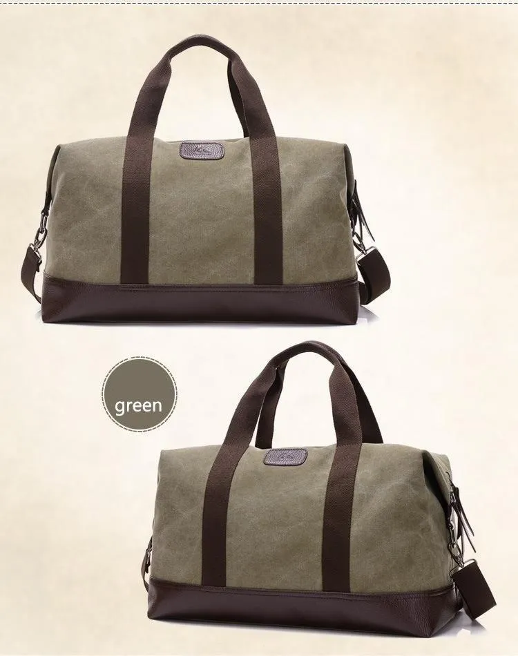 5 Colors Large Capacity Canvas Casual Travel Big Tote Bags for Men