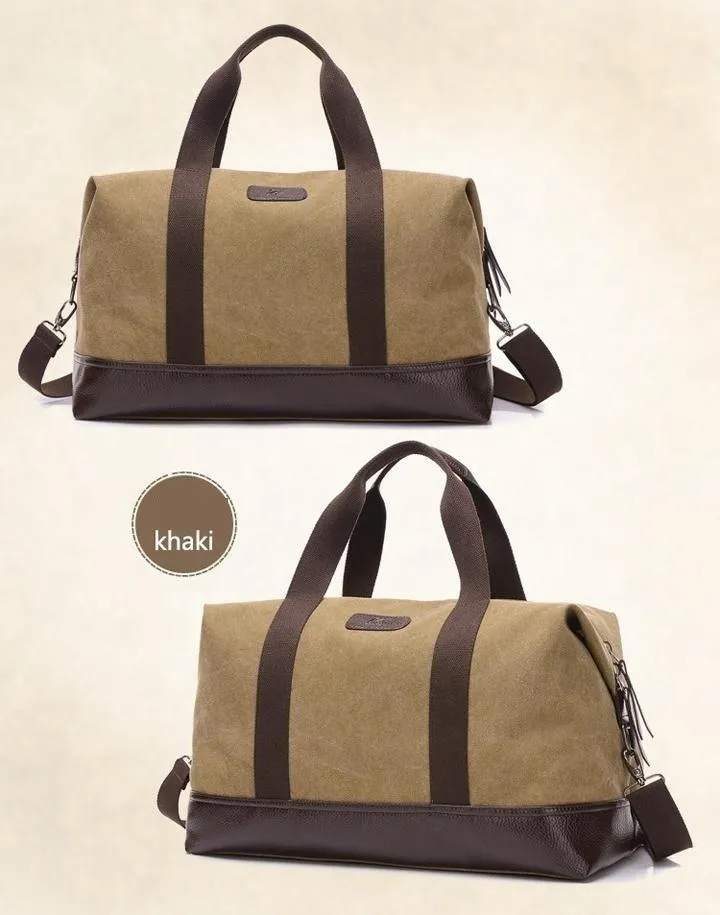 5 Colors Large Capacity Canvas Casual Travel Big Tote Bags for Men