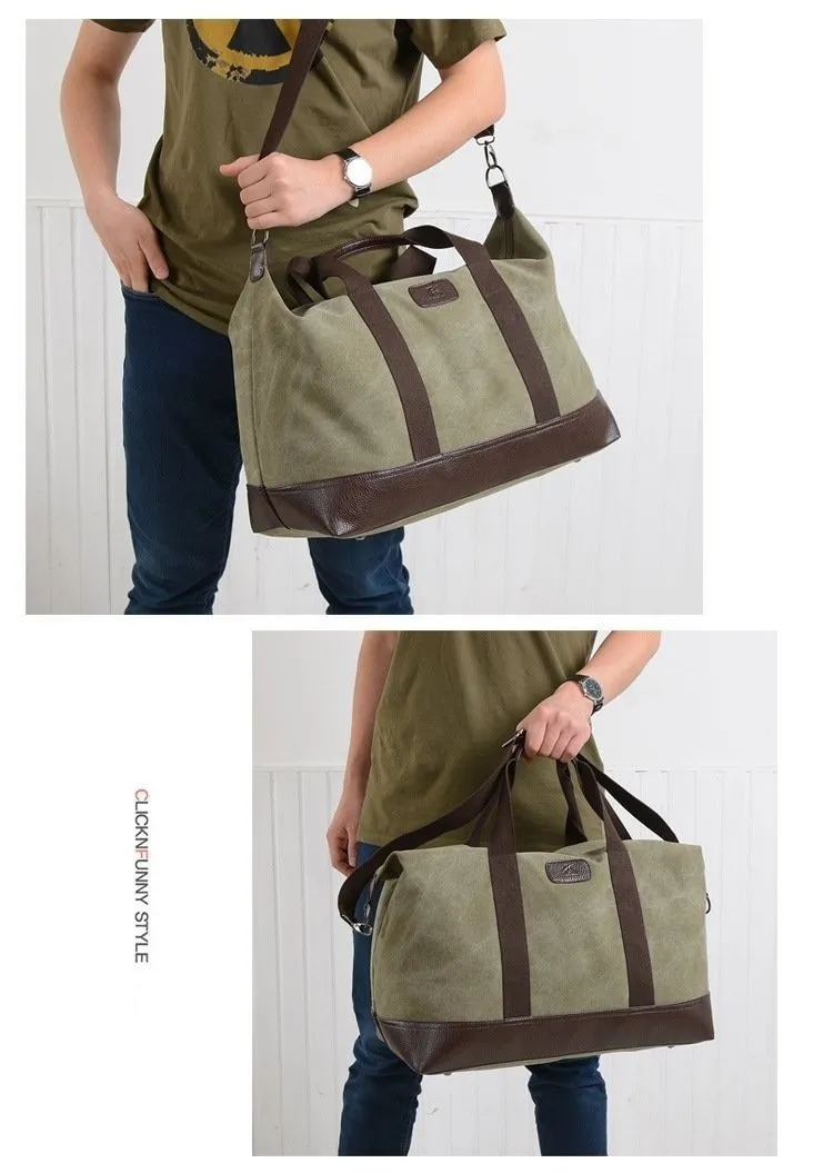 5 Colors Large Capacity Canvas Casual Travel Big Tote Bags for Men