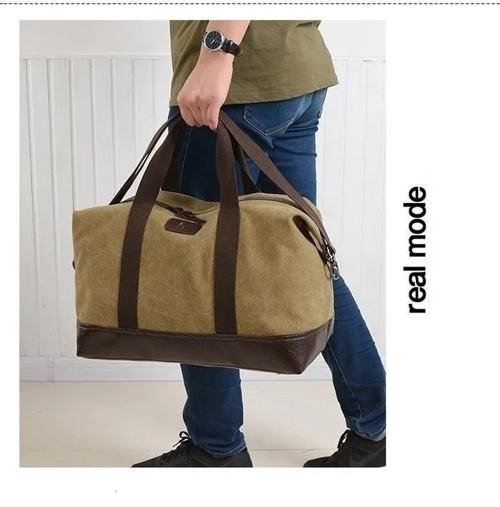 5 Colors Large Capacity Canvas Casual Travel Big Tote Bags for Men