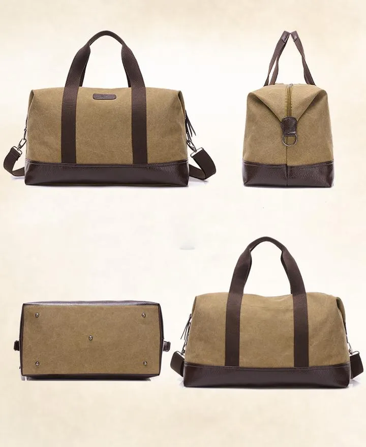 5 Colors Large Capacity Canvas Casual Travel Big Tote Bags for Men