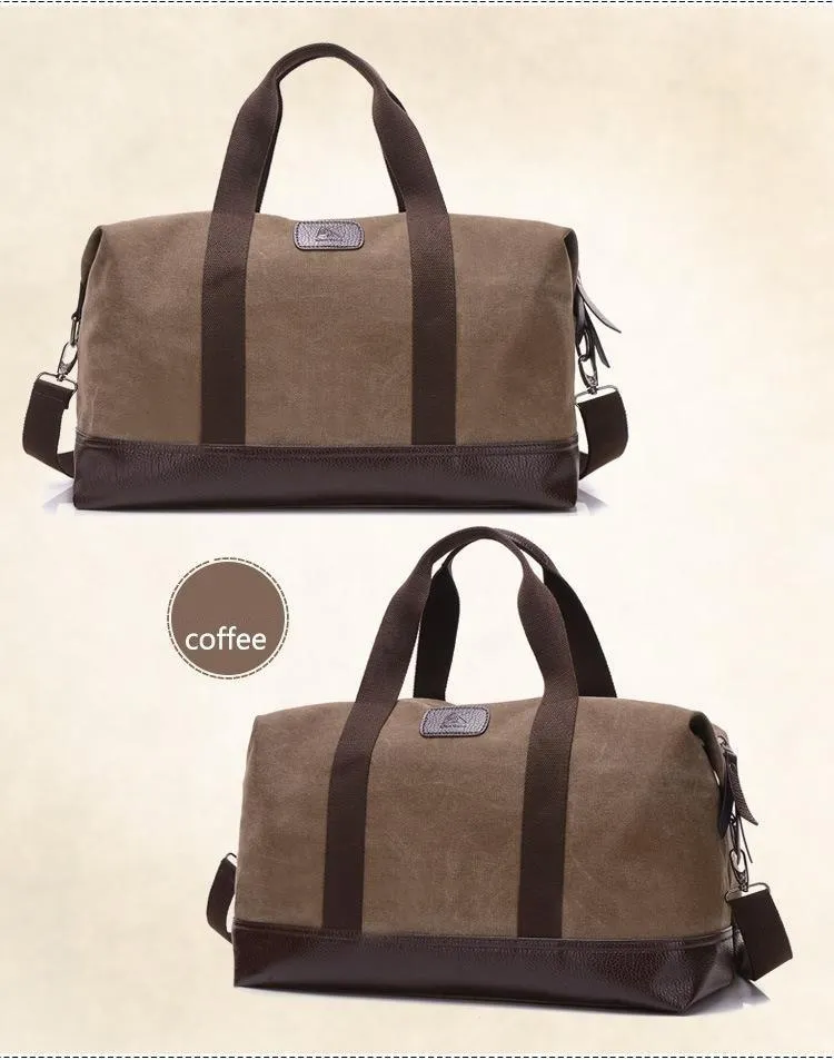 5 Colors Large Capacity Canvas Casual Travel Big Tote Bags for Men