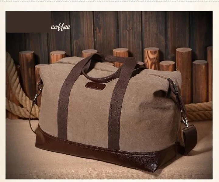 5 Colors Large Capacity Canvas Casual Travel Big Tote Bags for Men