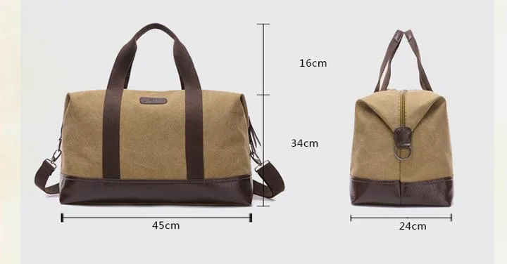 5 Colors Large Capacity Canvas Casual Travel Big Tote Bags for Men