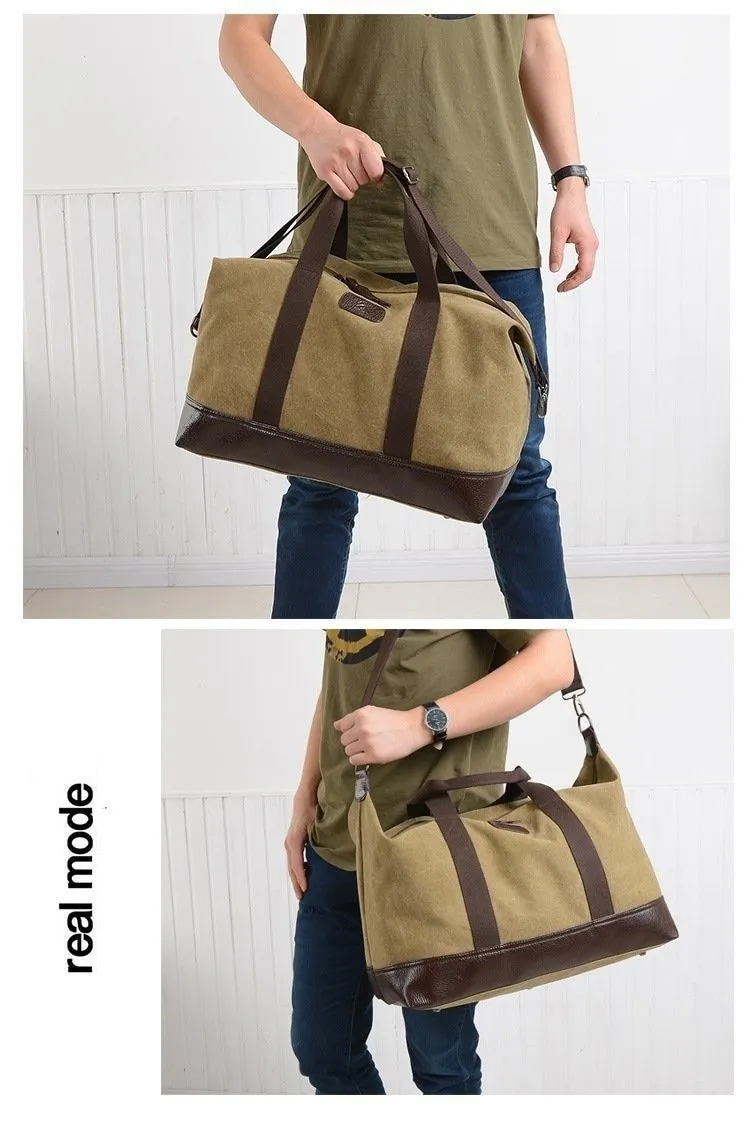 5 Colors Large Capacity Canvas Casual Travel Big Tote Bags for Men