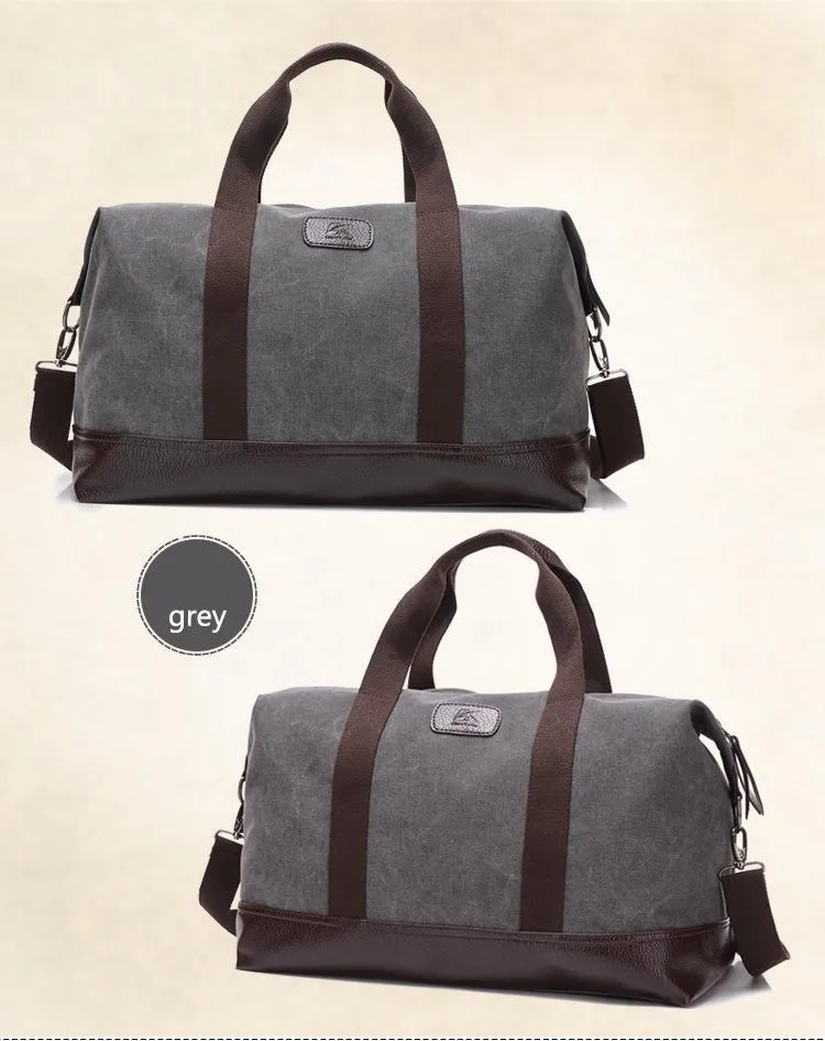 5 Colors Large Capacity Canvas Casual Travel Big Tote Bags for Men