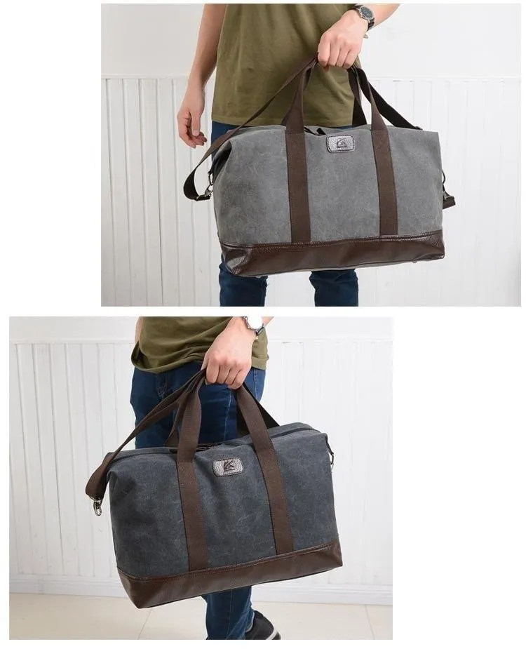 5 Colors Large Capacity Canvas Casual Travel Big Tote Bags for Men