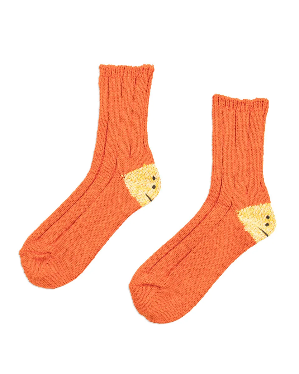 56 Yarns MA-1 RAINBOWY HAPPY HEEL Socks - Orange