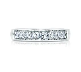 A.JAFFE ART DECO ELEGANT DIAMOND BAND WITH DIAMOND STUDDED PROFILE 0.67