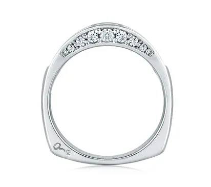 A.JAFFE ART DECO ELEGANT DIAMOND BAND WITH DIAMOND STUDDED PROFILE 0.67