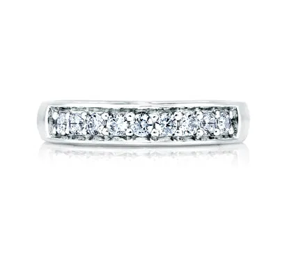 A.JAFFE ART DECO ELEGANT DIAMOND BAND WITH DIAMOND STUDDED PROFILE 0.67