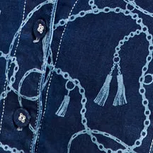 Alanna Chain Print Denim Dress