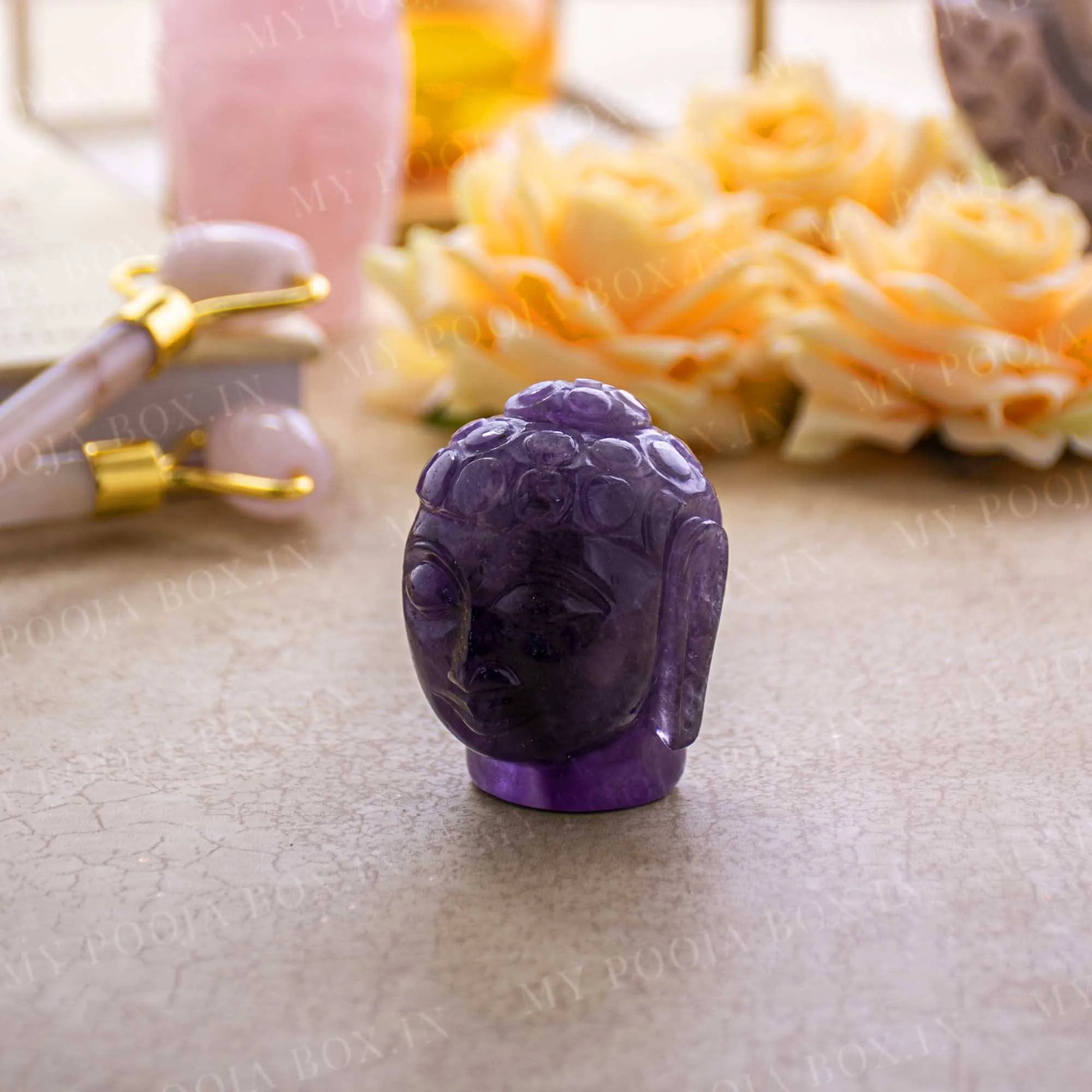 Amethyst Natural Crystal Buddha Head