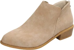 Ankle Boots for Women Low Chunky Heel Chelsea Booties with Side Split Detail and Back Zippers with Tassel Short Boots Booties