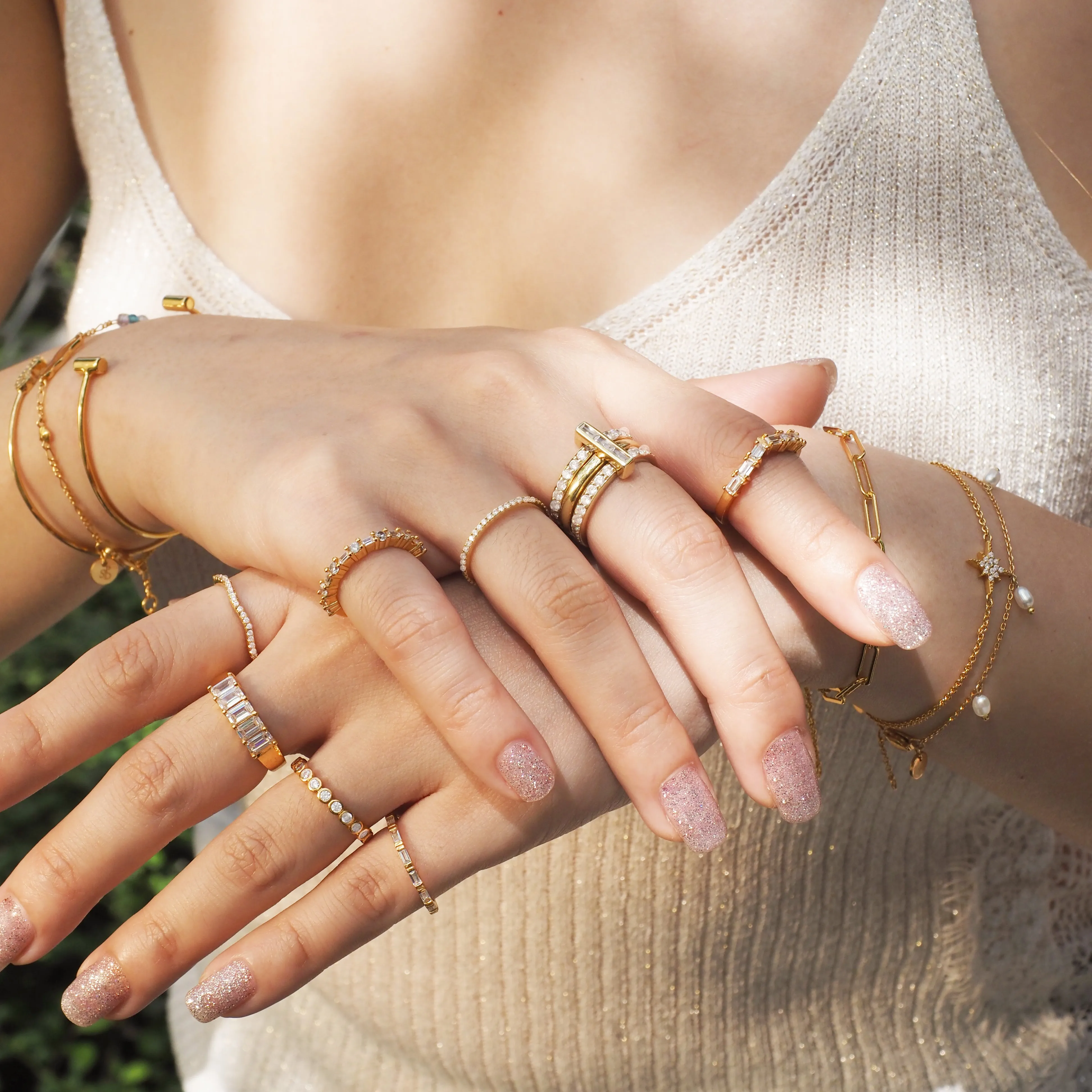 Baguette Crystal Piramid Ring