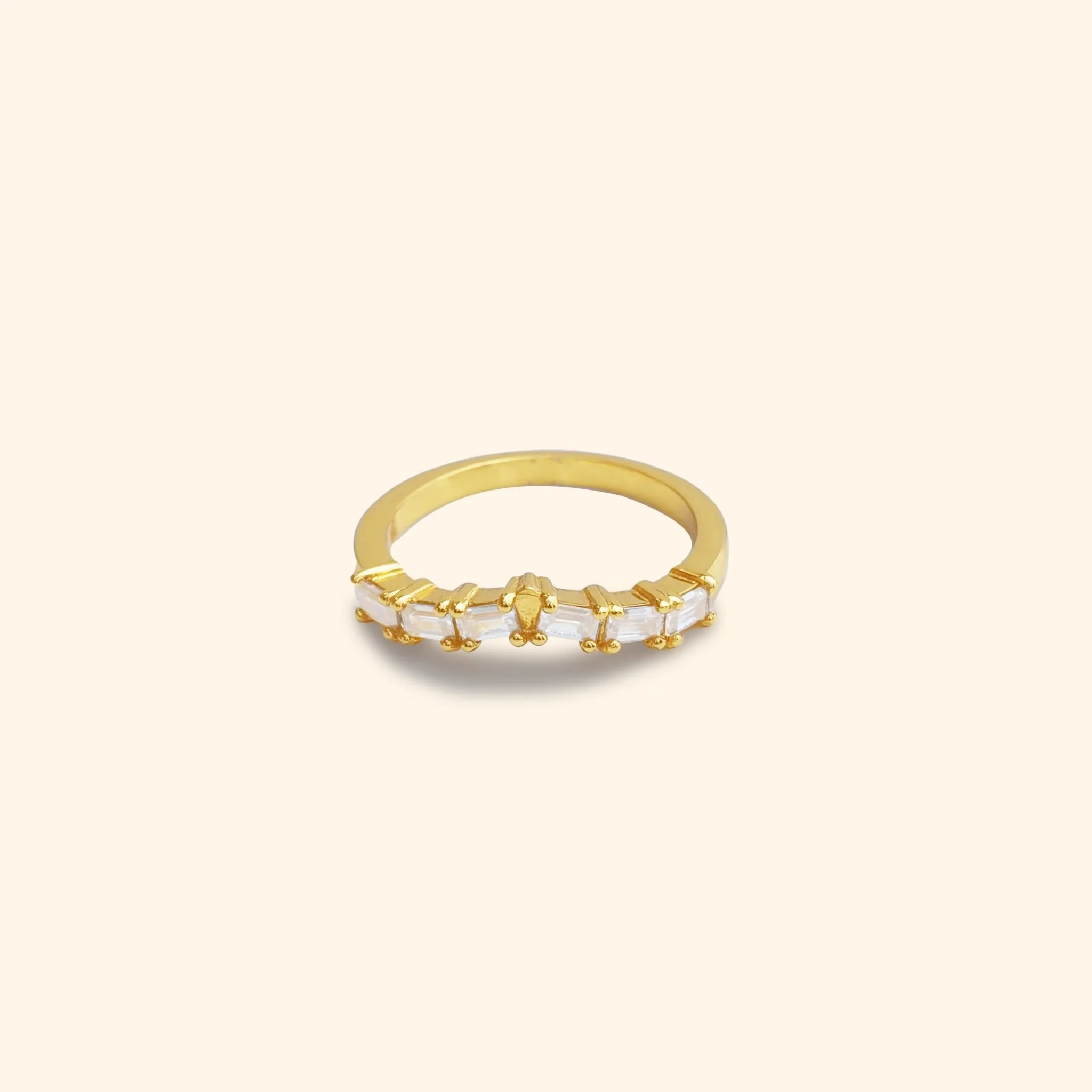 Baguette Crystal Piramid Ring