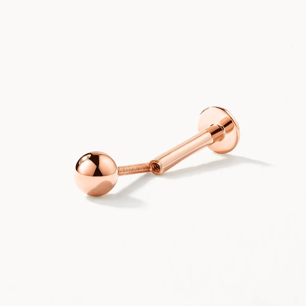 Ball Helix Single Stud Earring in 10k Rose Gold