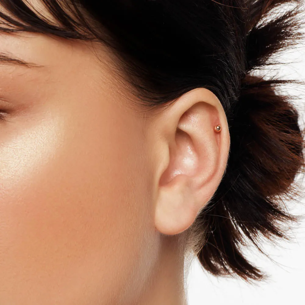 Ball Helix Single Stud Earring in 10k Rose Gold