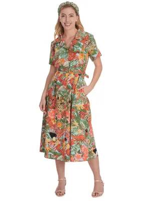 Banned Wild Parrot 40's Dress Blue
