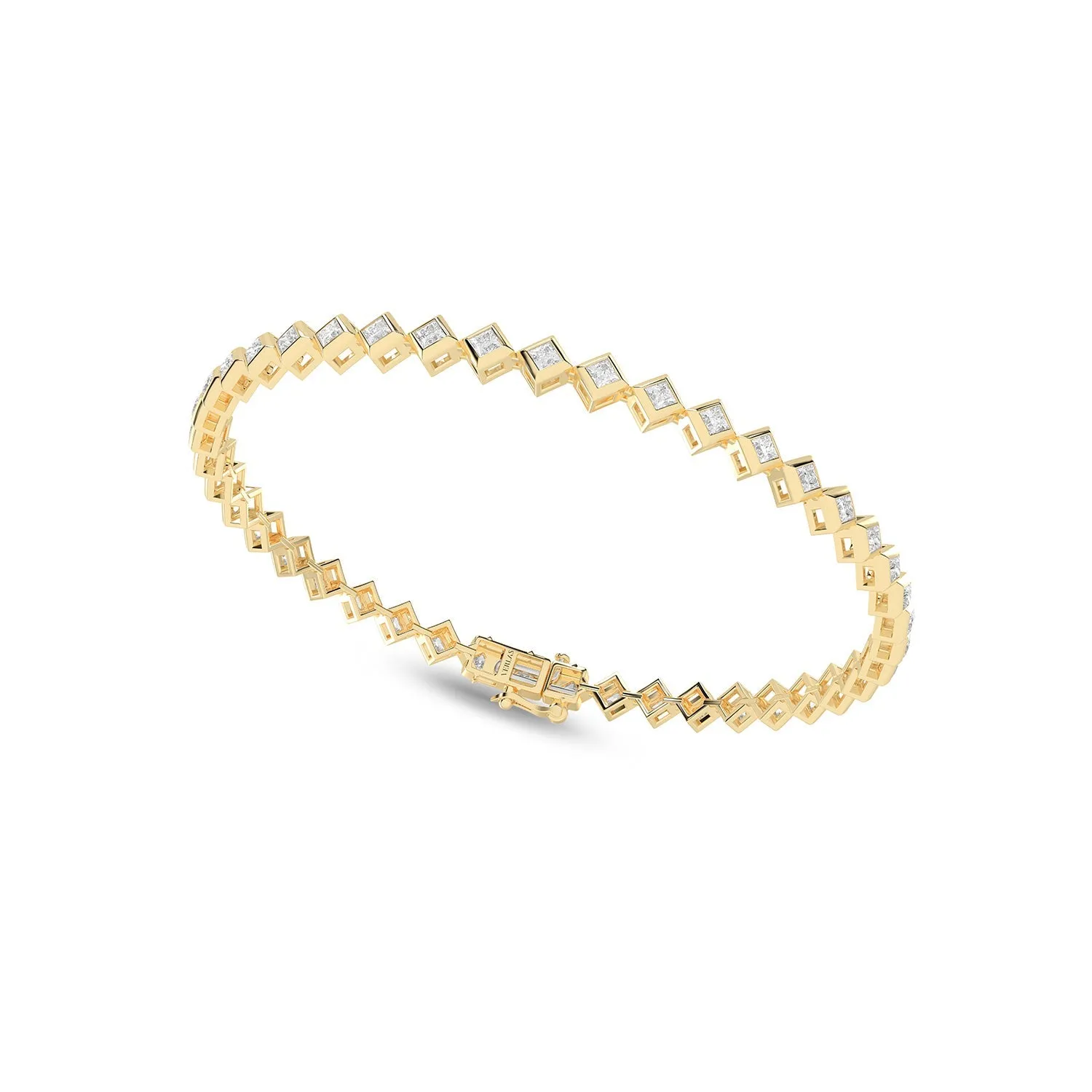 Bezel-Set Princess Tennis Bracelet