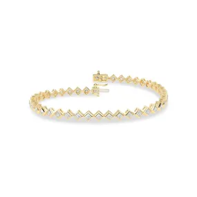 Bezel-Set Princess Tennis Bracelet