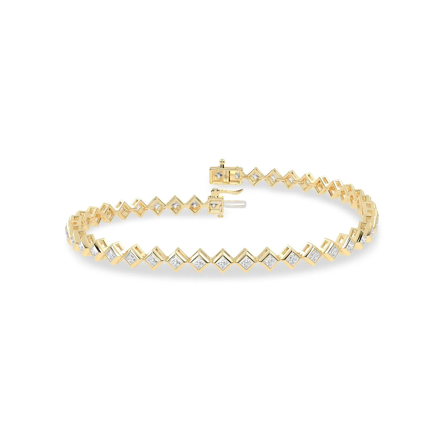Bezel-Set Princess Tennis Bracelet