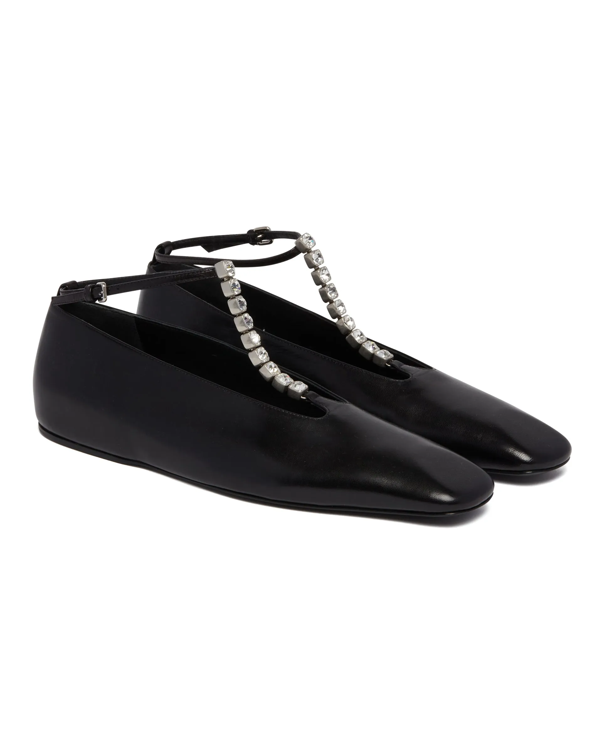 Black Ballerinas With Crystals