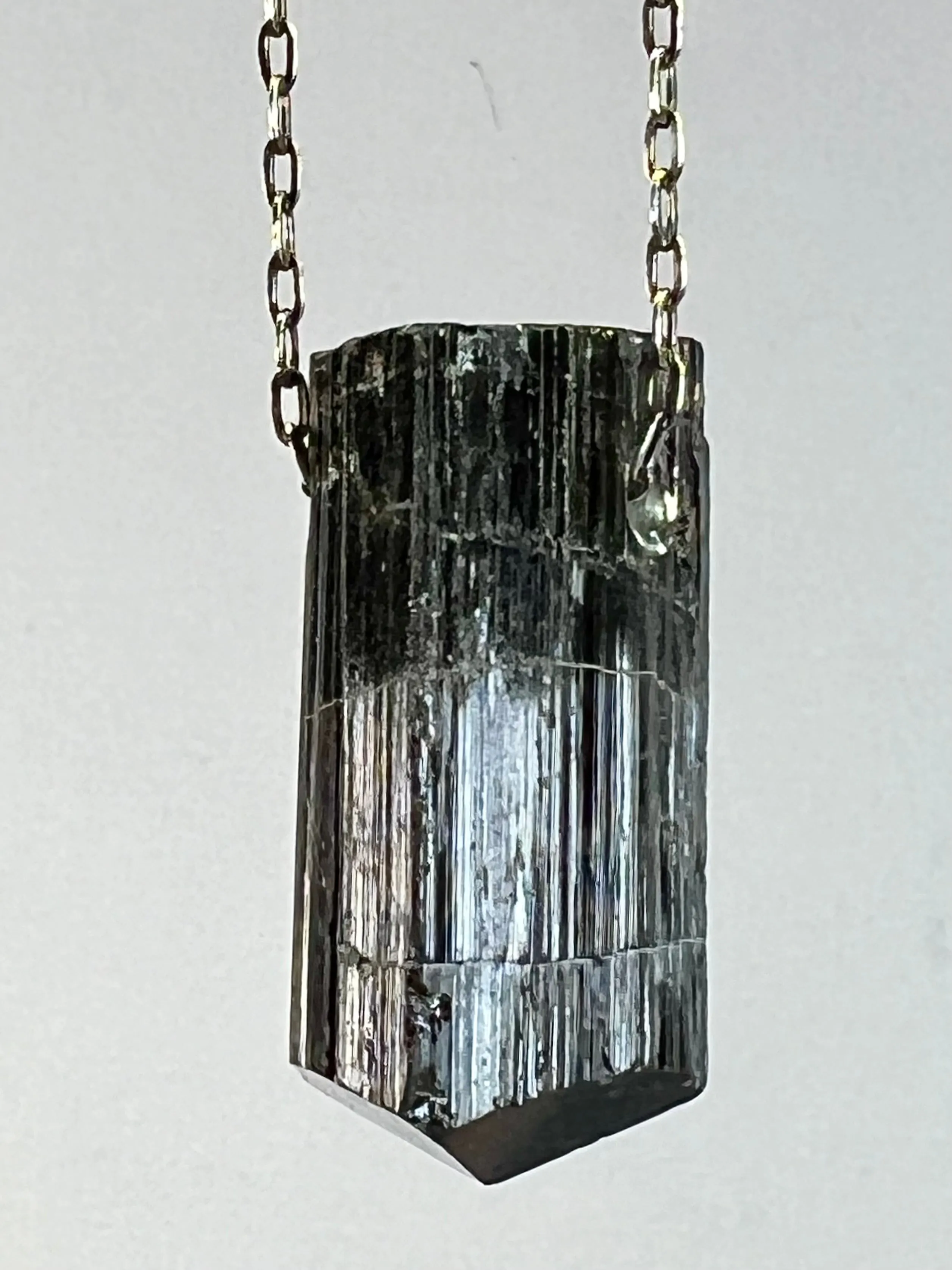 Black Tourmaline Crystal Necklace