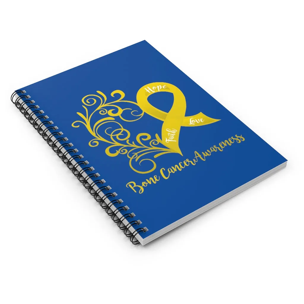 Bone Cancer Awareness Royal Blue Spiral Journal - Ruled Line