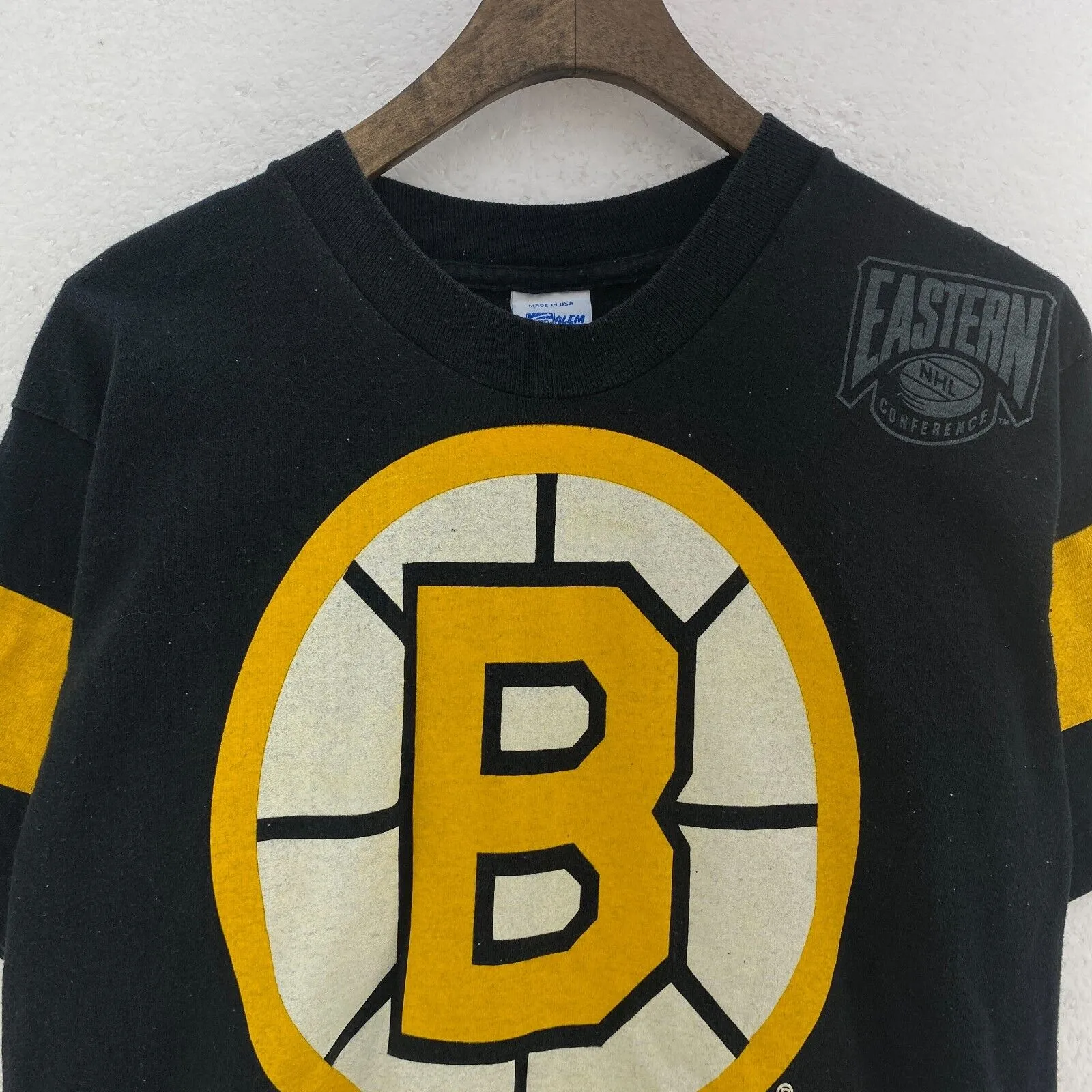 Boston Bruins NHL Salem 1994 Vintage Black T-shirt Size S Single Stitch