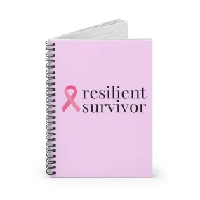 Breast Cancer resilient survivor Spiral Journal - Ruled Line (Pink)
