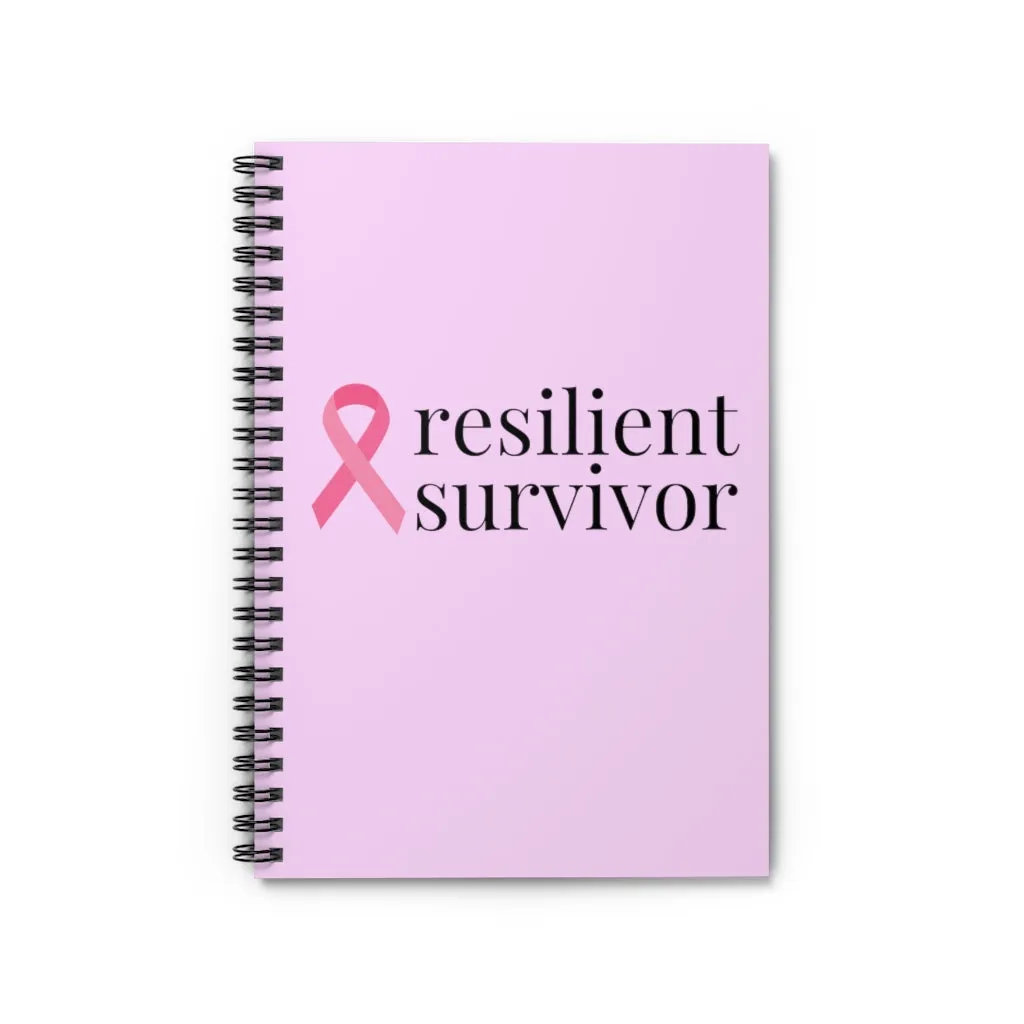 Breast Cancer resilient survivor Spiral Journal - Ruled Line (Pink)