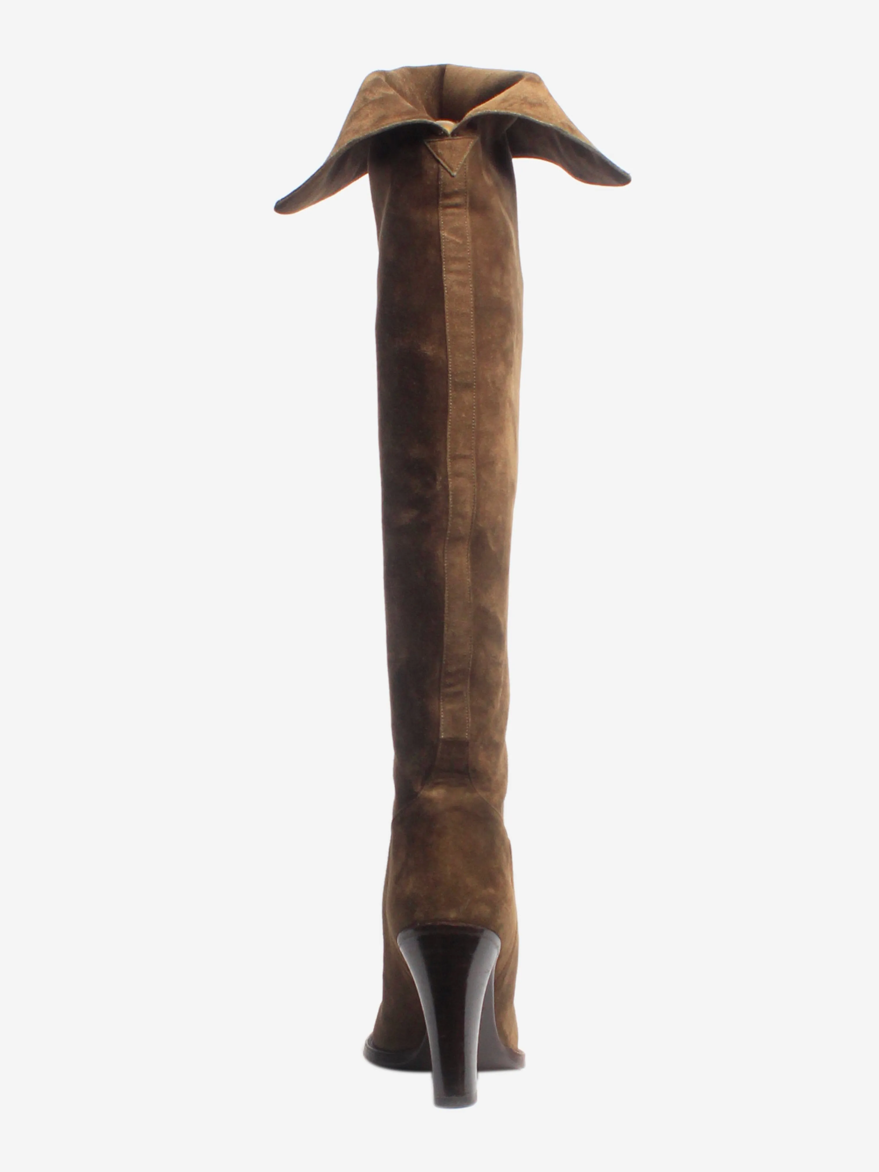 Brown suede over-the-knee boots - size EU 37