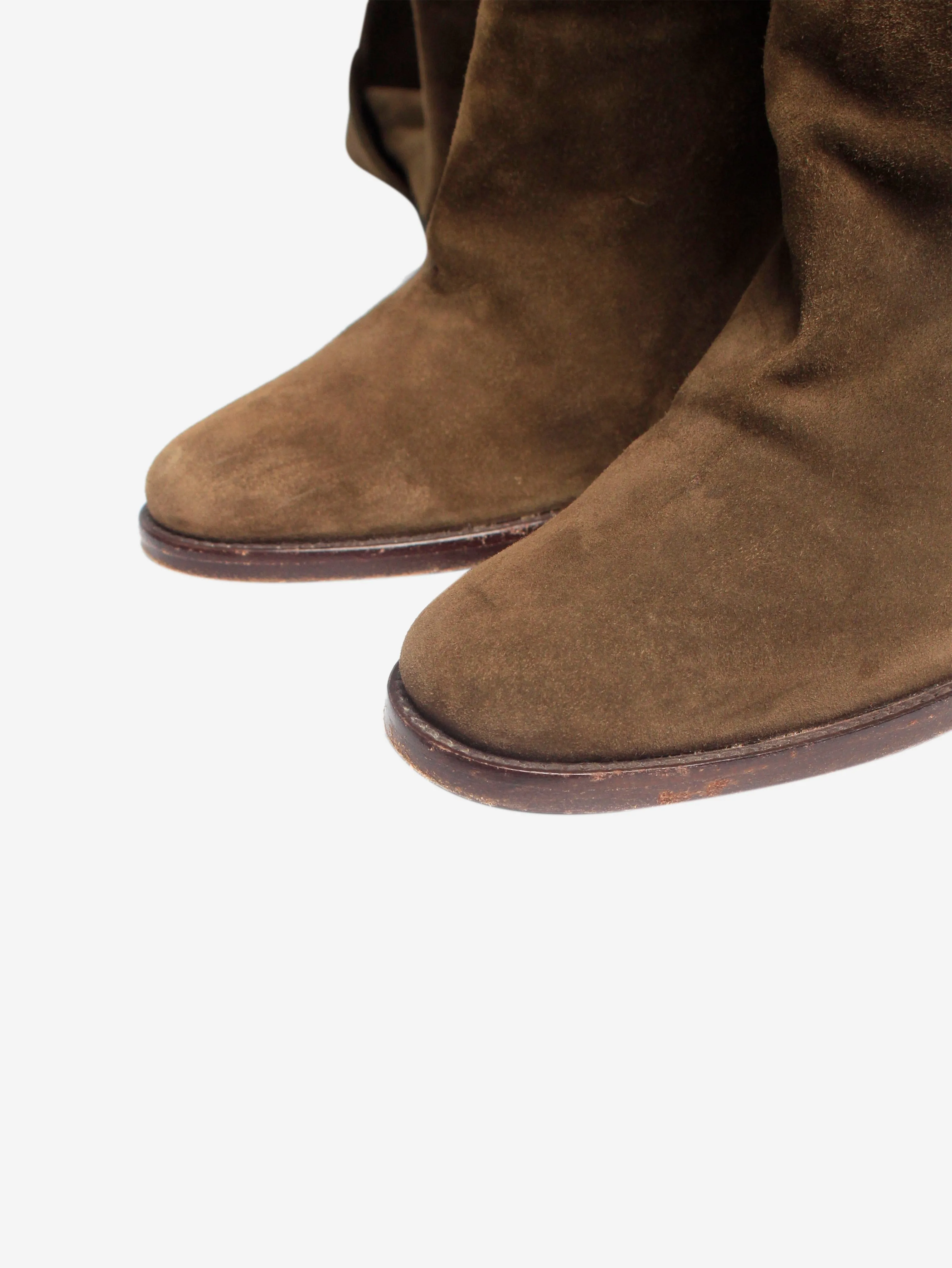 Brown suede over-the-knee boots - size EU 37