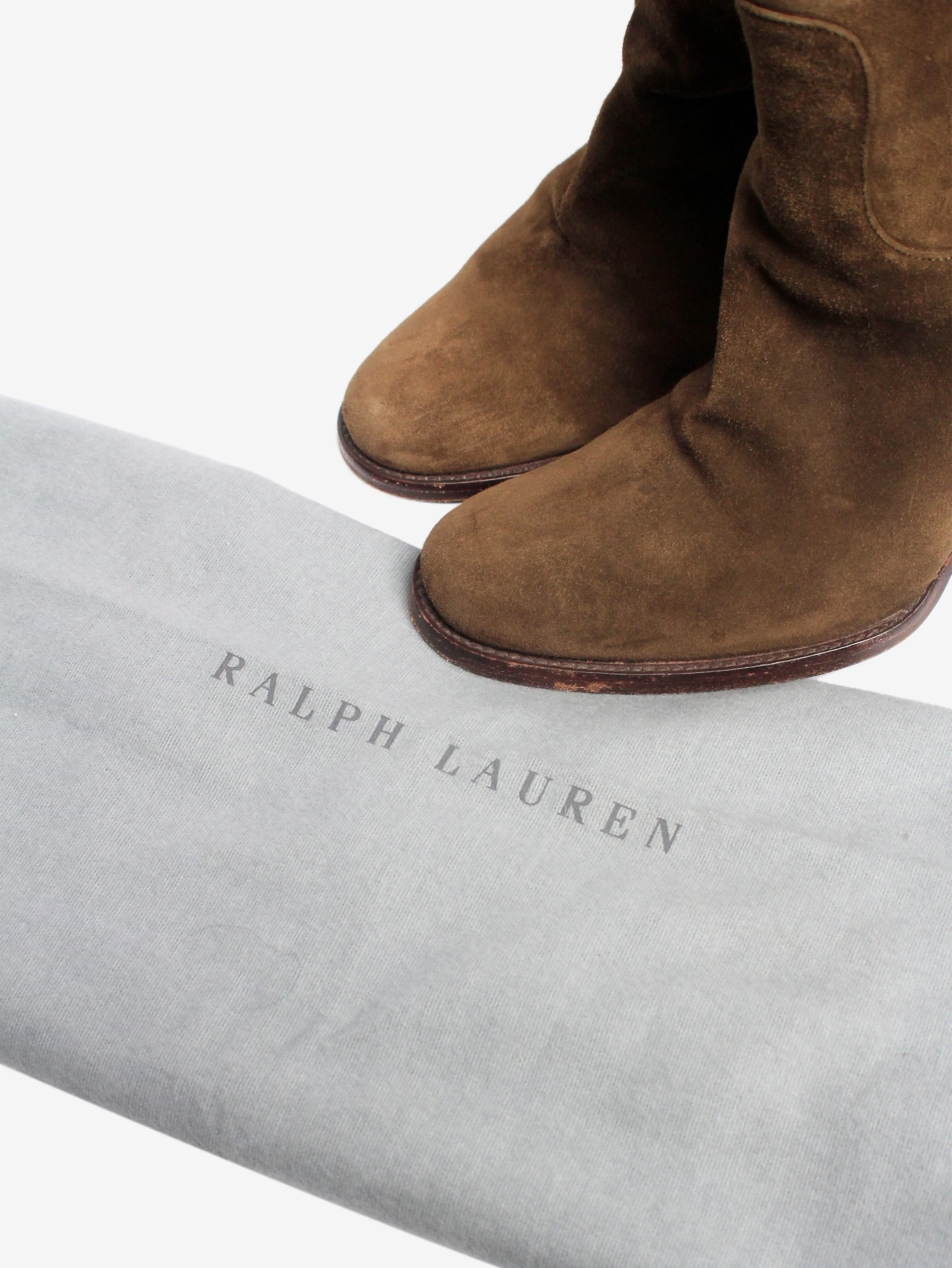 Brown suede over-the-knee boots - size EU 37