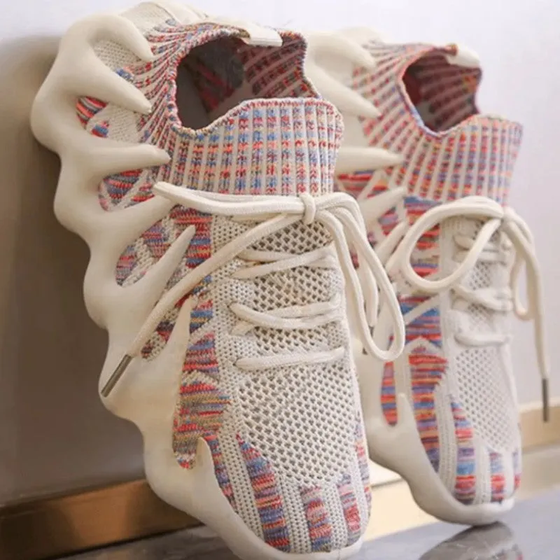 Casual Sportswear Patchwork Frenulum Round Comfortable Out Door Sport Shoes GJ0055