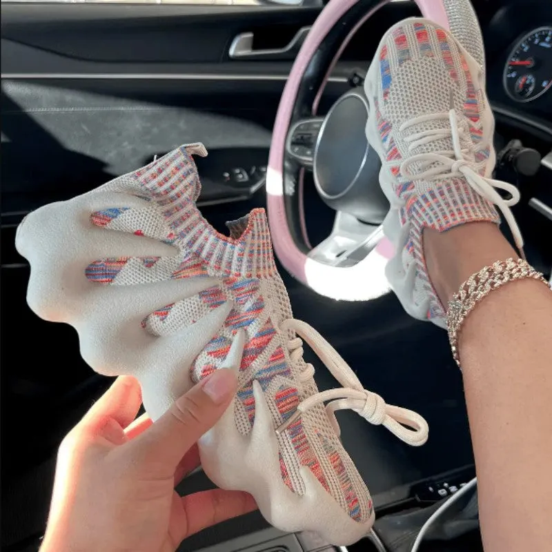 Casual Sportswear Patchwork Frenulum Round Comfortable Out Door Sport Shoes GJ0055