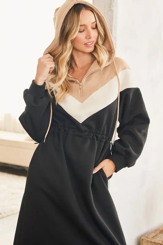 Chevron Hoodie Dress