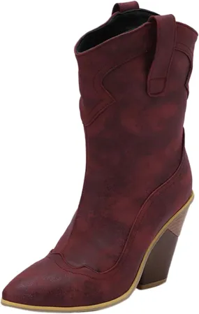 Cowboy Boots For Women Pointy Toe Women's Western Boots Cowgirl Boots Mid Calf Boots Rain Boots Cowgirl Pull On Western Side