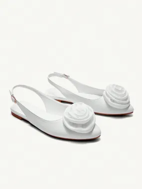 CUCCOO CHICEST Comfortable Pointed Toe Rose Floral Design Hollow-Out Flat Shoes, Elegant & Simple Women's Slip-On Shoes