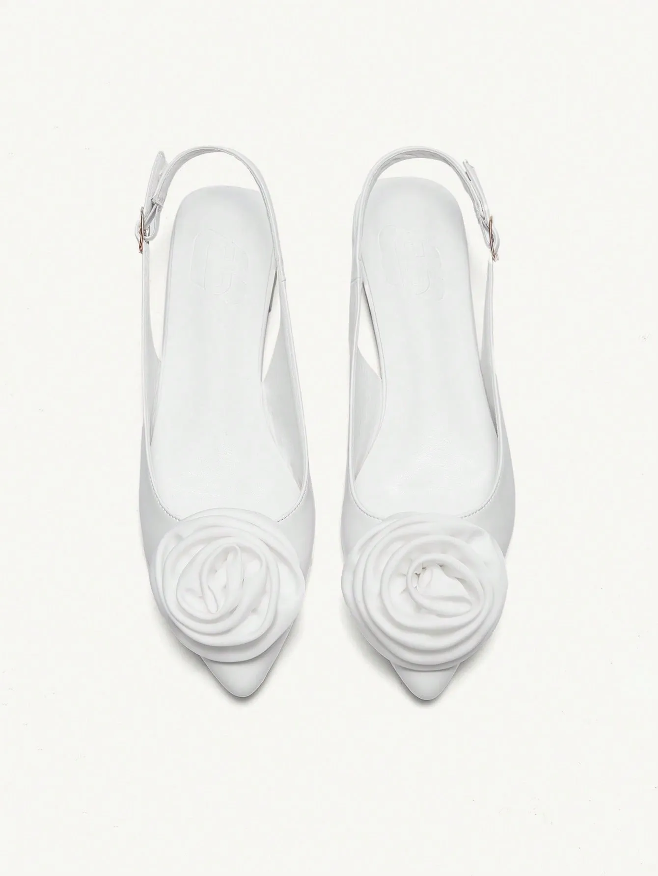 CUCCOO CHICEST Comfortable Pointed Toe Rose Floral Design Hollow-Out Flat Shoes, Elegant & Simple Women's Slip-On Shoes
