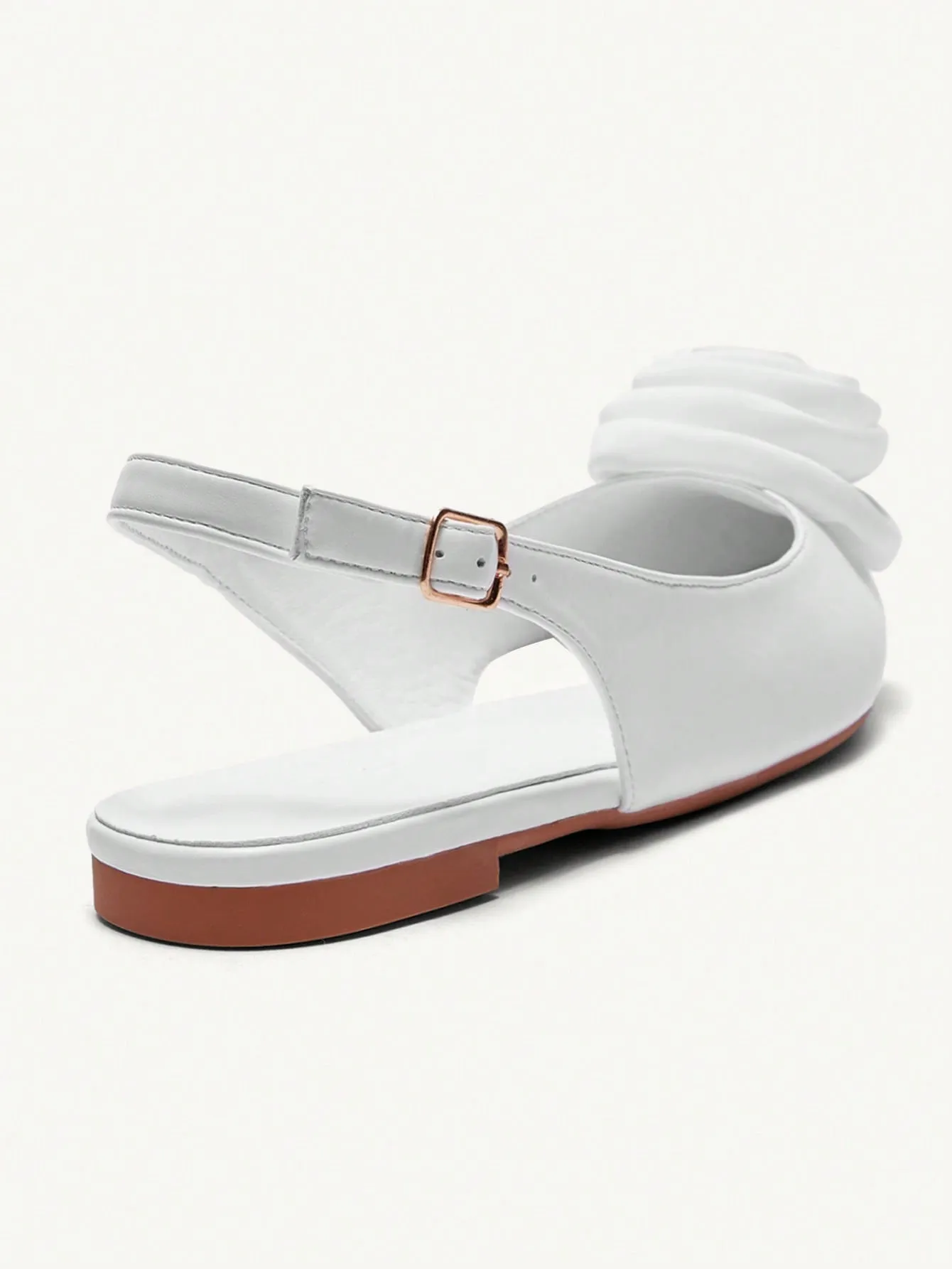 CUCCOO CHICEST Comfortable Pointed Toe Rose Floral Design Hollow-Out Flat Shoes, Elegant & Simple Women's Slip-On Shoes