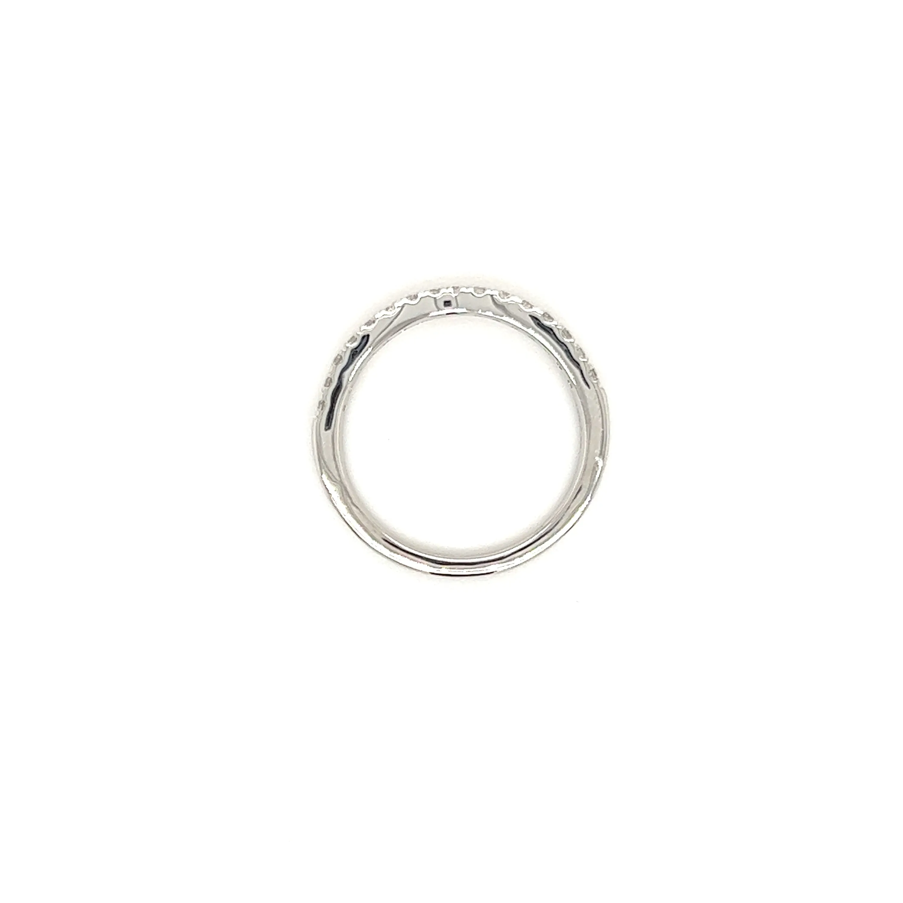 Diamond Chevron Ring with Sixteen Diamonds in 14K White Gold