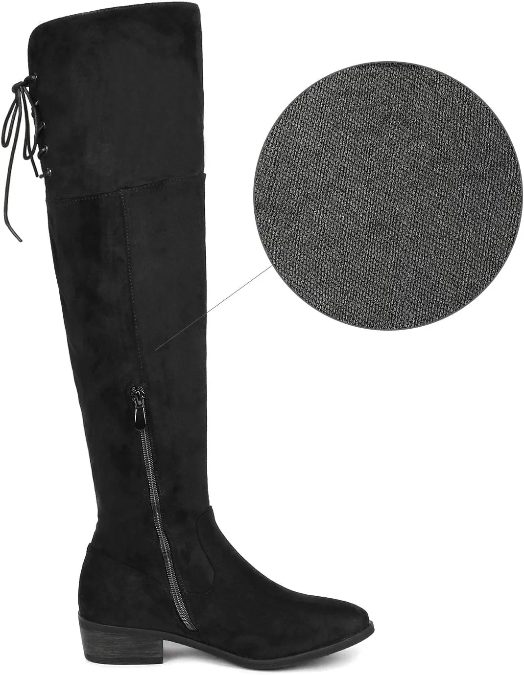 DREAM PAIRS Women's Over The Knee High Low Block Heel Riding Boots