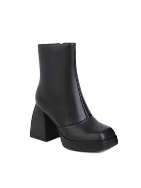 Fashion Casual Square Toe Platform Block Heel&Boots