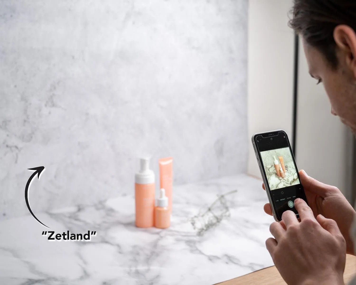 Flat Lay Instagram Backdrop - 'Zetland' Concrete (56cm x 87cm)