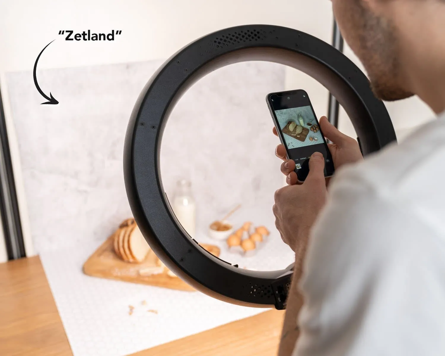 Flat Lay Instagram Backdrop - 'Zetland' Concrete (56cm x 87cm)